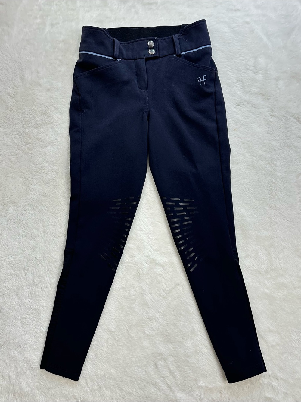 Horse Pilot Girl's X-Design Riding Breeches Navy Blue Size 10 Junior